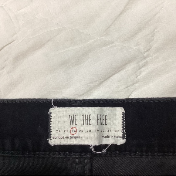 We the Free Black Velvet Skinny Jeans Button Fly 26 - Picture 4 of 9